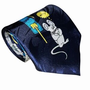 Renaissance Hand Made Silk Tie Computer Mouse BYTE Vintage Tech Novelty